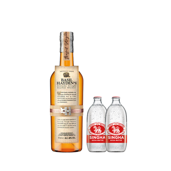Basil Hayden's Bourbon Whisky + 2x FREE Singha Soda