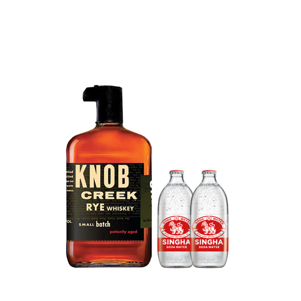 Knob Creek Rye Bourbon Whisky + 2x FREE Singha Soda