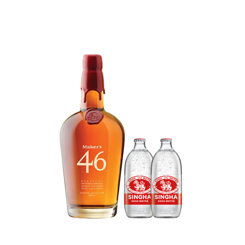 Maker's Mark 46 Bourbon Whisky + 2x FREE Singha Soda