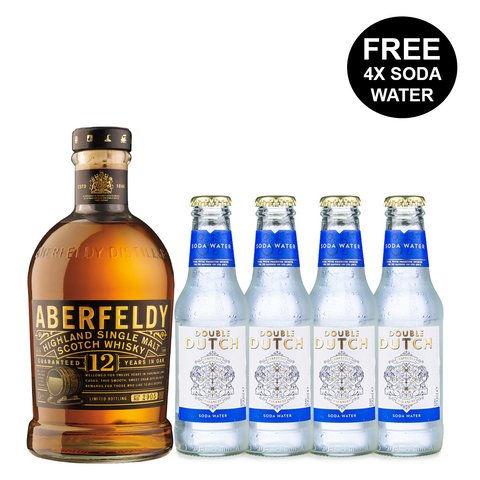 Aberfeldy 12 Years Whisky + 4x Double Dutch Soda Water