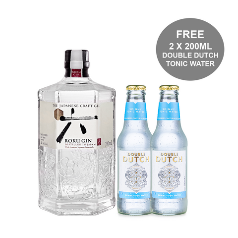 Suntory Roku Japanese Gin + 2x Double Dutch Skinny Tonic Water