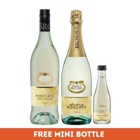 Brown Brothers Moscato range (Regular, Sparkling & Mini)