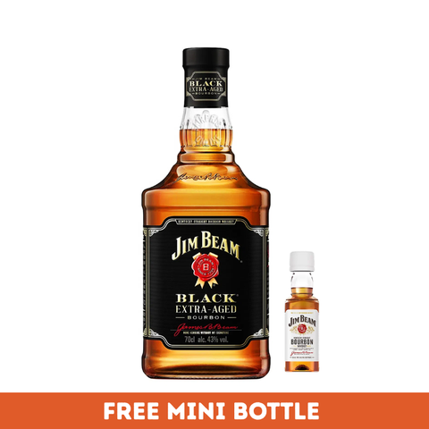 Jim Beam Black Extra Aged Bourbon Whisky + Mini Jim Beam White