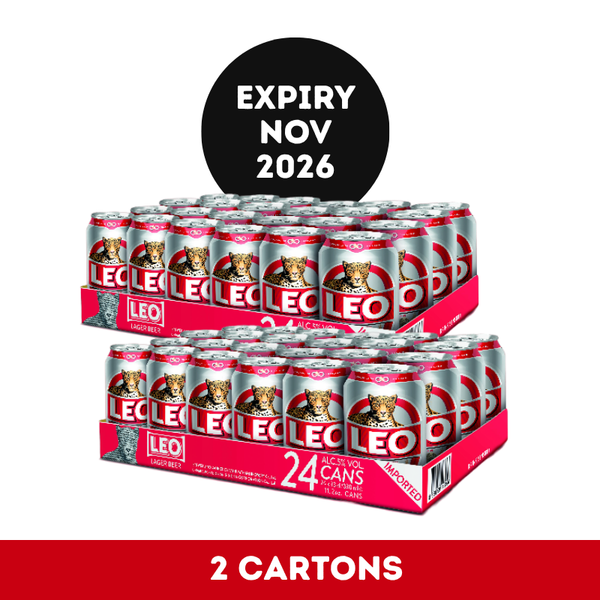 2 cartons of Leo Beer cans 24x320ml (Nov Expiry)