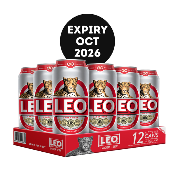 Leo Lager Beer Can 12x490ml (OCT Expiry)