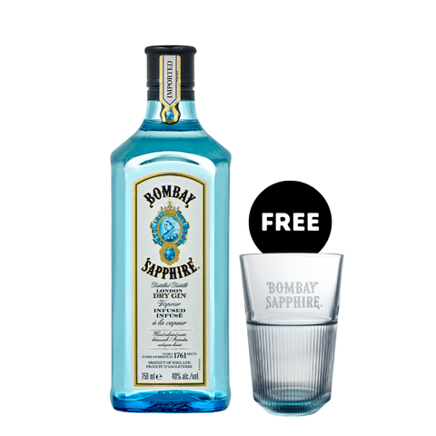 Bombay Sapphire Gin + Free Bombay Glass
