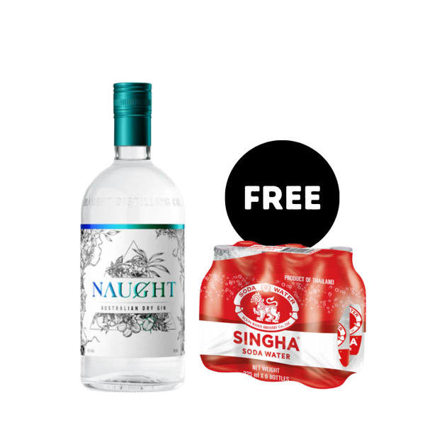 Naught Australian Dry Gin +FREE Singha soda 6s