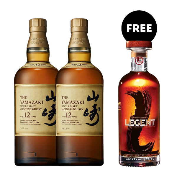 Bundle of 2 Yamazaki 12 Years Japanese Whisky + Free Legent