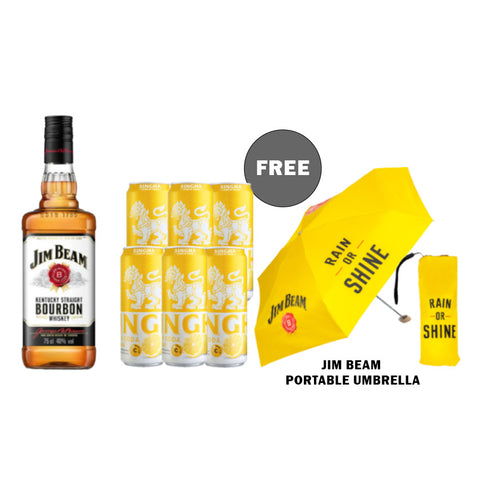 [Bundle Deal] Jim Beam Bourbon + Free 6x Singha Lemon & JB Umbrella