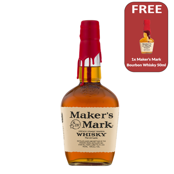 Maker's Mark Bourbon Whisky With FREE Maker's Mark Miniature 50ml