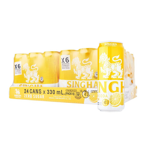Singha Lemon Soda Zero No Sugar 24x330ml